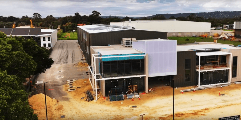 A large building showcasing a Commercial HVAC system installation completed by DCEA's skilled commercial electrician