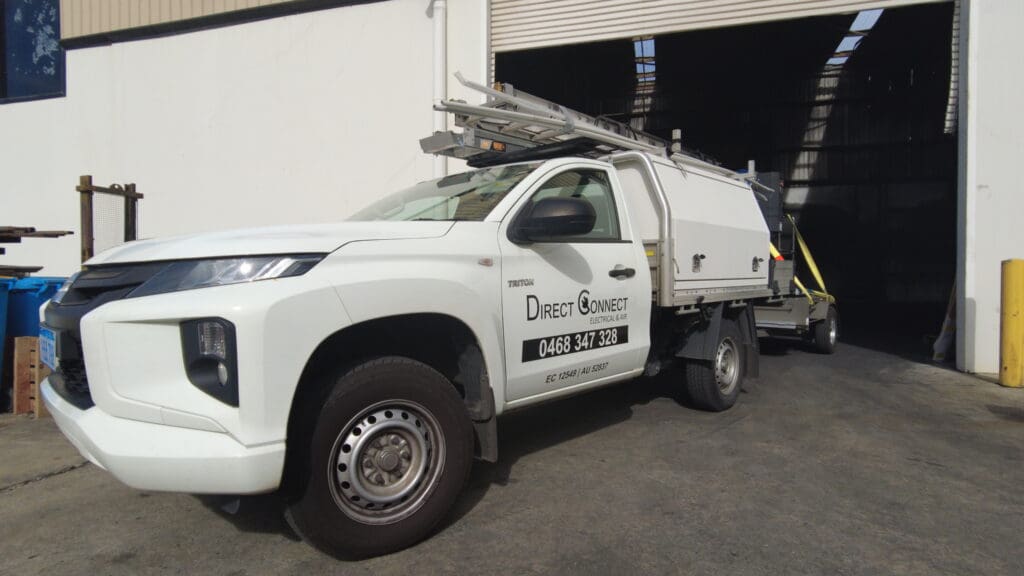 Direct Connect Electrical & Air truck rolls out for a prompt air conditioning repair in Perth, ensuring comfort and efficiency for businesses